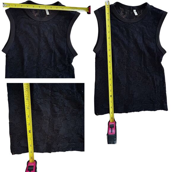 Y2K Sheer Black Lace Top | Vintage Sleeveless Stretch Mesh Tank - Rare find - Picture 5 of 5